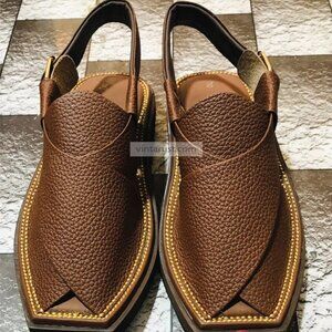 Best Quality Handmade Shoes, Dark Brown Dotted Leather Sandals, Traditional
